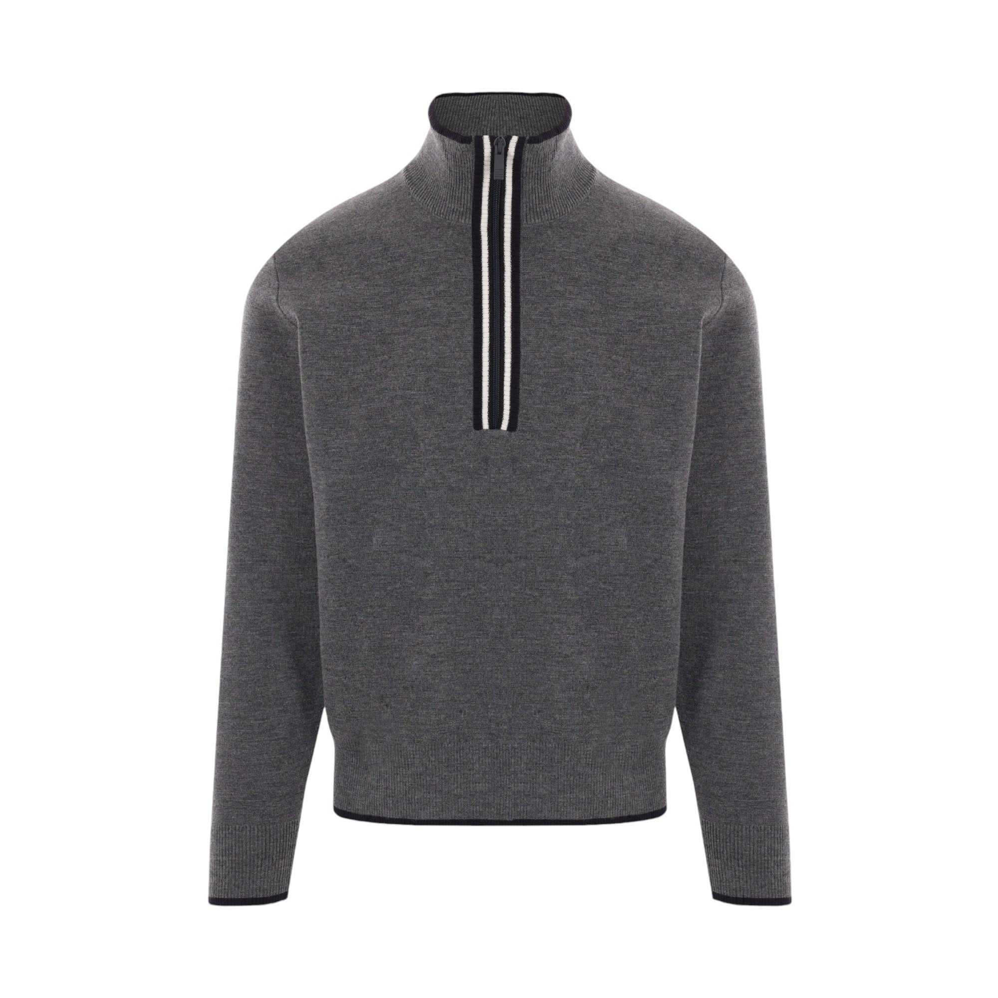 Merino Wool Half-zip Sweater-THOM BROWNE-JOHN JULIA