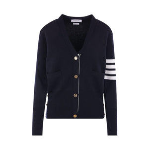 Milano 4-bar Wool Cardigan-THOM BROWNE-JOHN JULIA