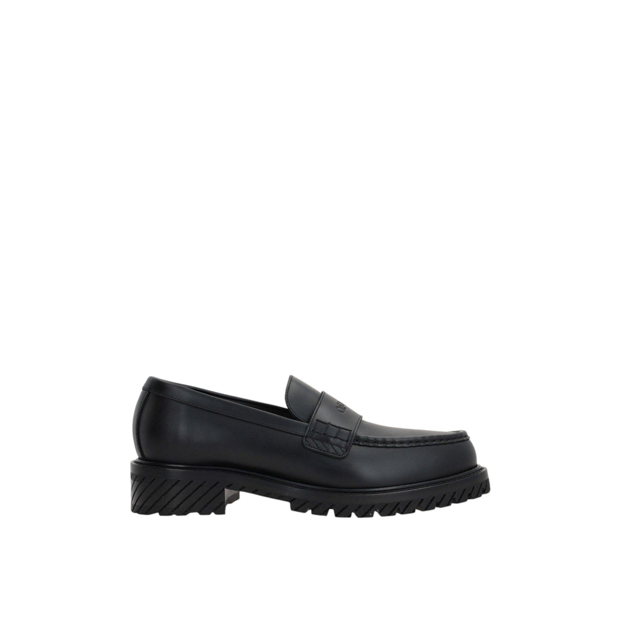 Military Smooth Leather Loafers-OFF-WHITE-JOHN JULIA