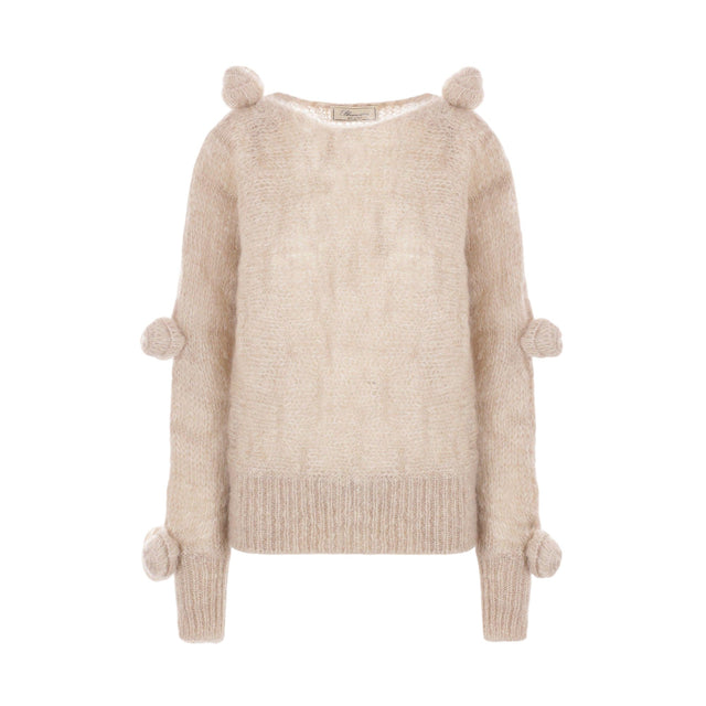 Mohair Wool 3D Rose Sweater-BLUMARINE-JOHN JULIA