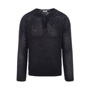 Mohair Wool Blend Sweater-SAINT LAURENT-JOHN JULIA