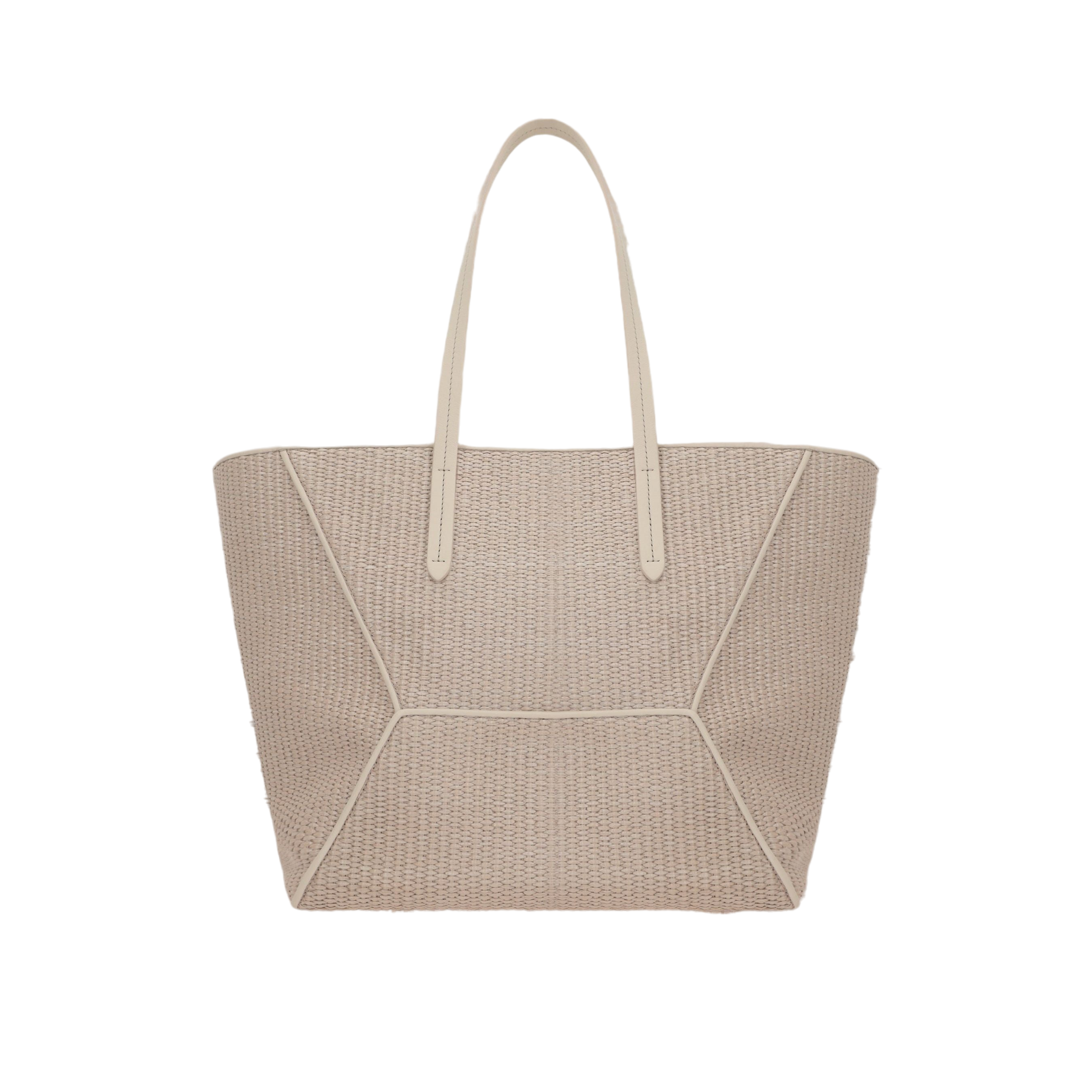 Monili Detail Raffia Effect Shopping Bag-BRUNELLO CUCINELLI-JOHN JULIA