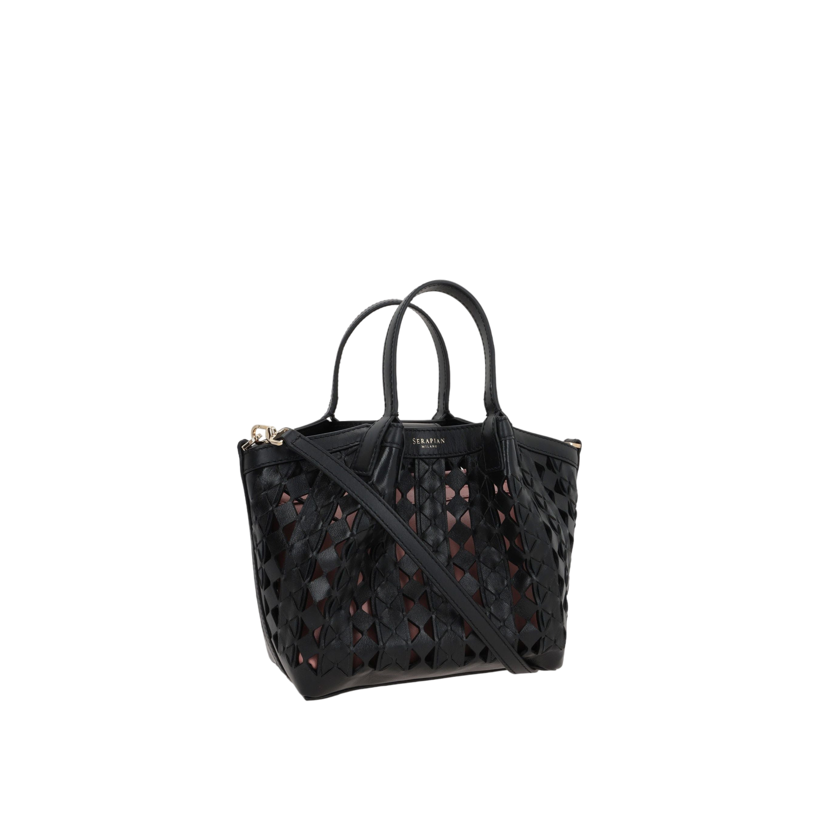 Mosaico See Through Nappa Secret Mini Tote Bag-SERAPIAN-JOHN JULIA