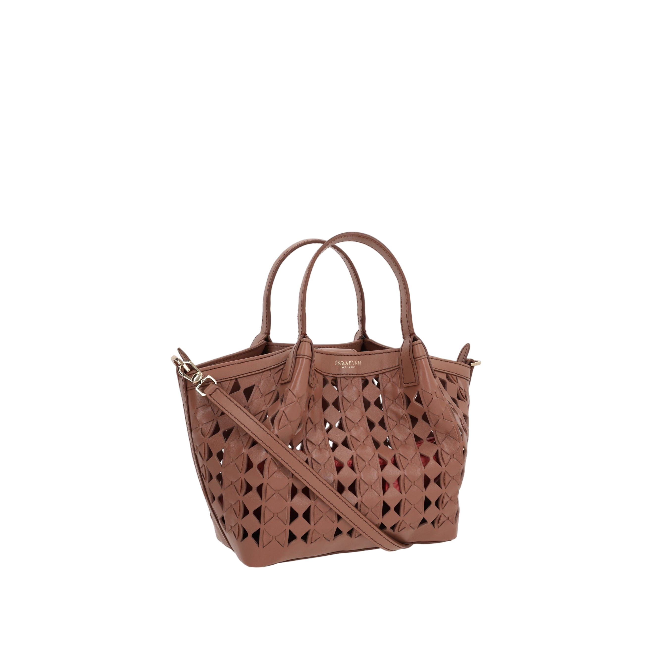 Mosaico See Through Nappa Secret Mini Tote Bag-SERAPIAN-JOHN JULIA