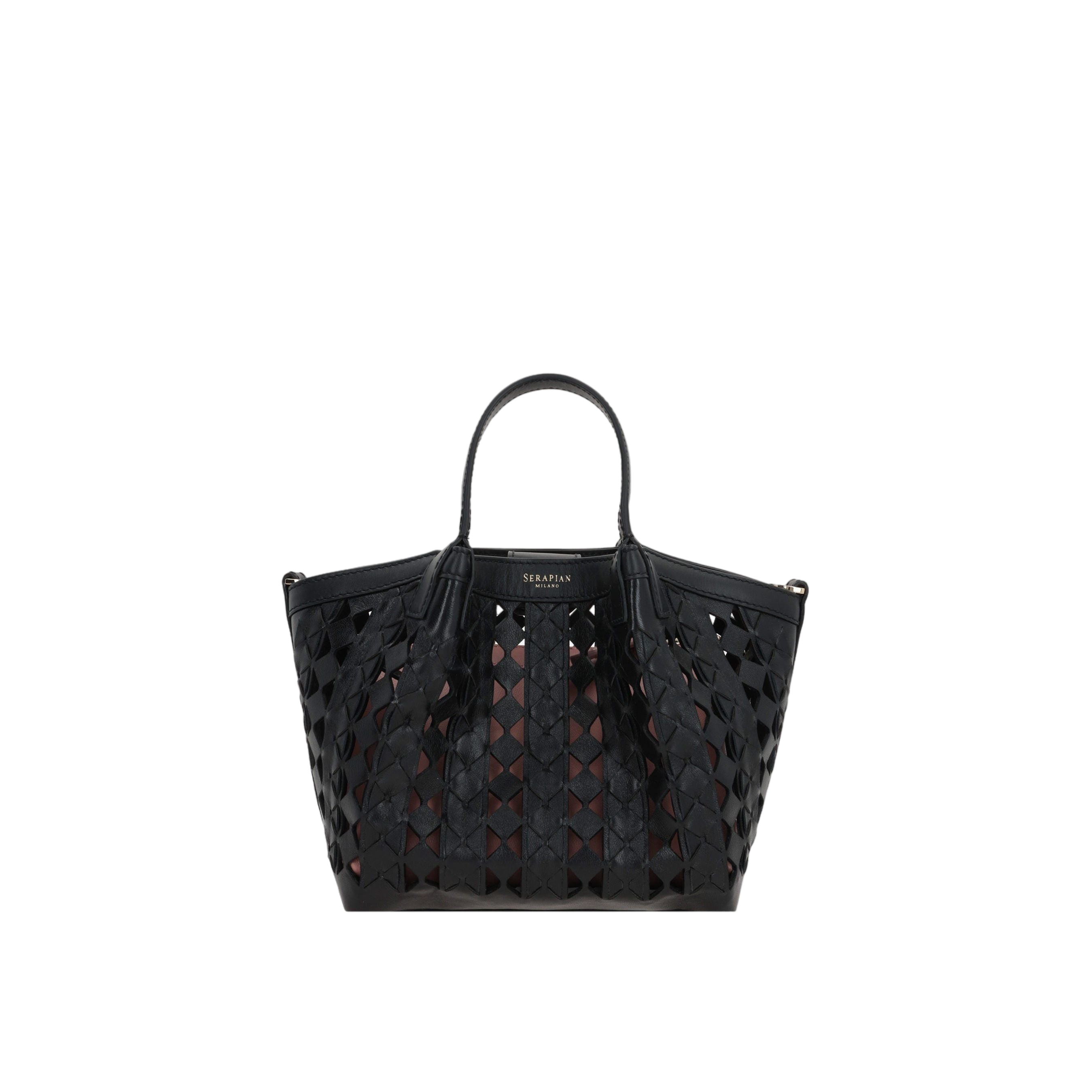 Mosaico See Through Nappa Secret Mini Tote Bag-SERAPIAN-JOHN JULIA