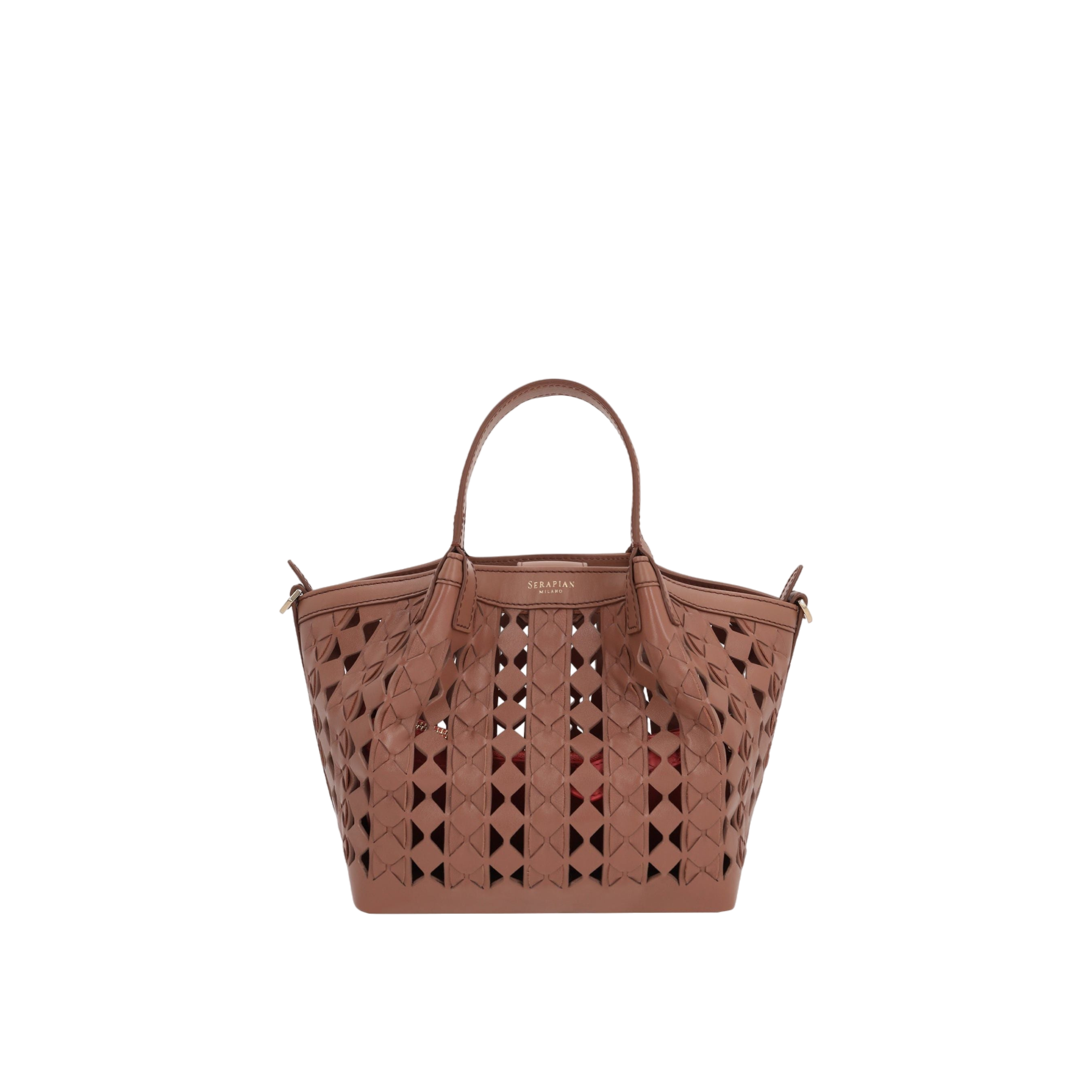 Mosaico See Through Nappa Secret Mini Tote Bag-SERAPIAN-JOHN JULIA