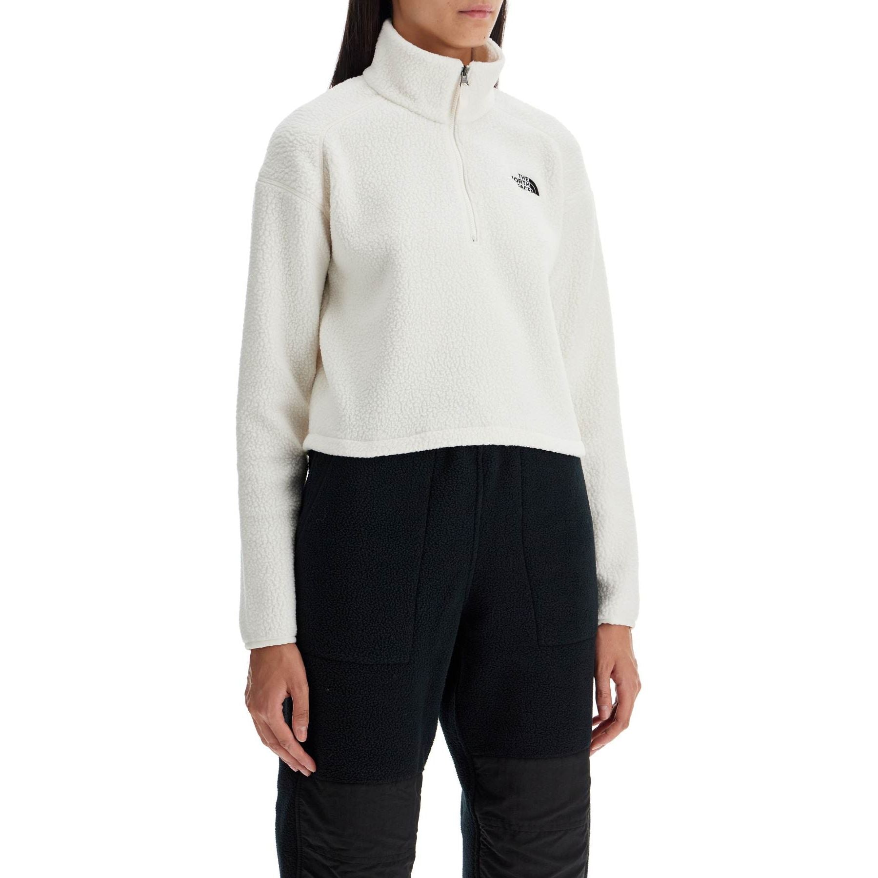 Sherpa Fleece Cropped Sweatshirt In