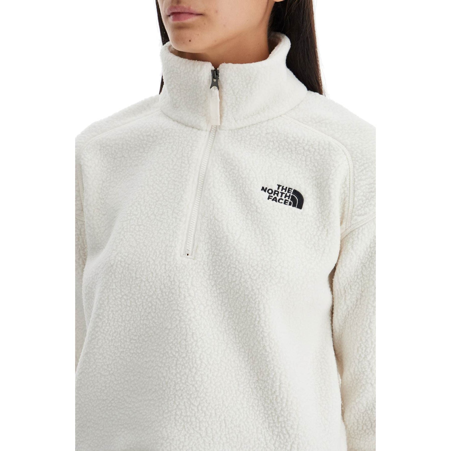 Sherpa Fleece Cropped Sweatshirt In