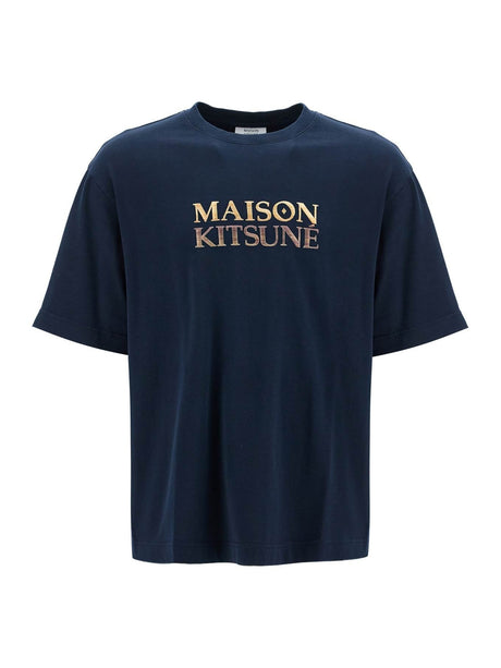 Oversized Gradient Logo T-Shirt-MAISON KITSUNÉ-JOHN JULIA