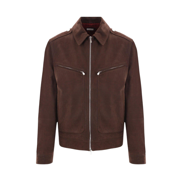 Nabuk Full-zip Jacket-BRUNELLO CUCINELLI-JOHN JULIA