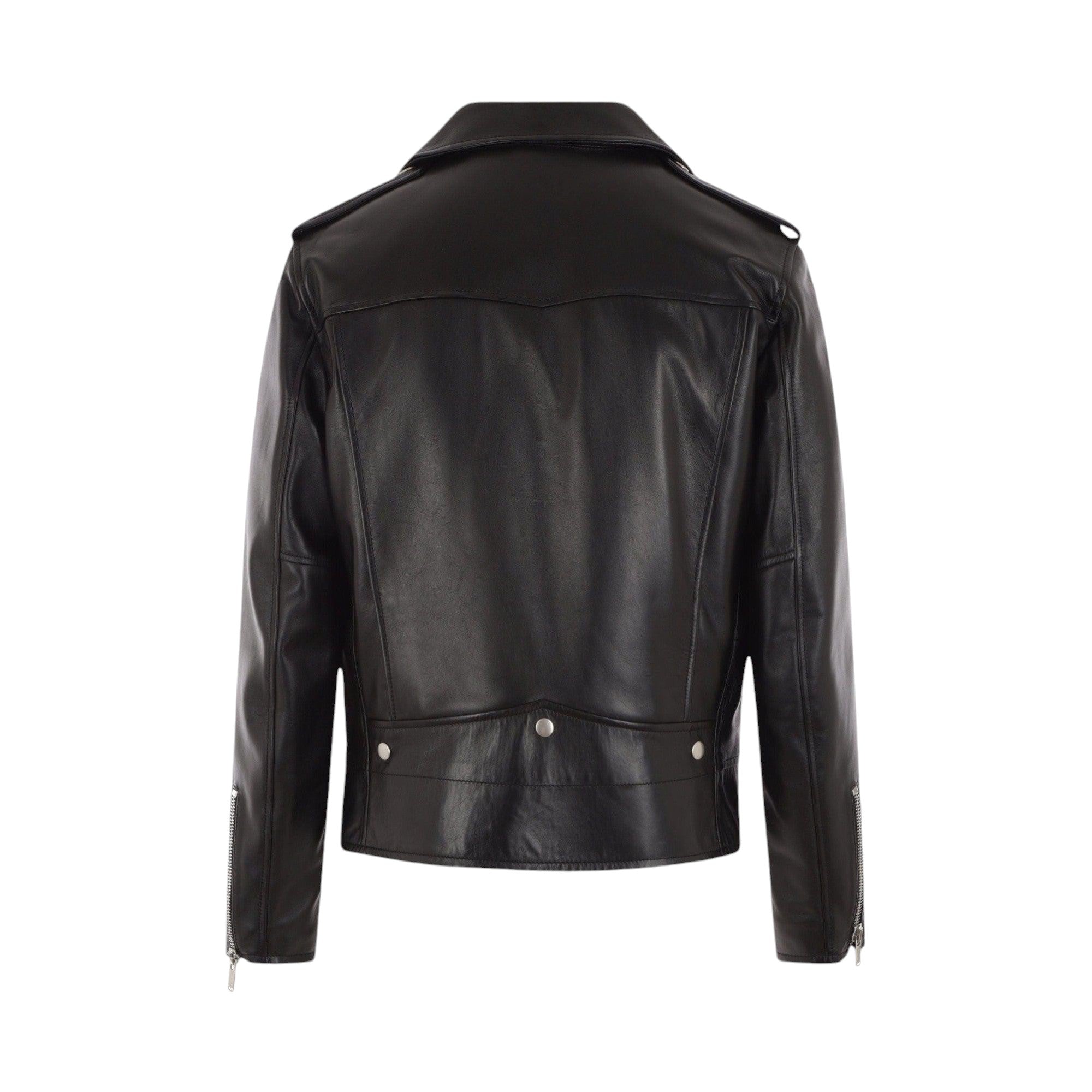 Nappa Leather Biker Jacket-SAINT LAURENT-JOHN JULIA