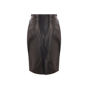 Nappa Leather Pencil Skirt-SAINT LAURENT-JOHN JULIA