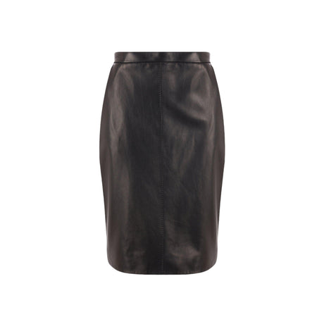 Nappa Leather Pencil Skirt-SAINT LAURENT-JOHN JULIA