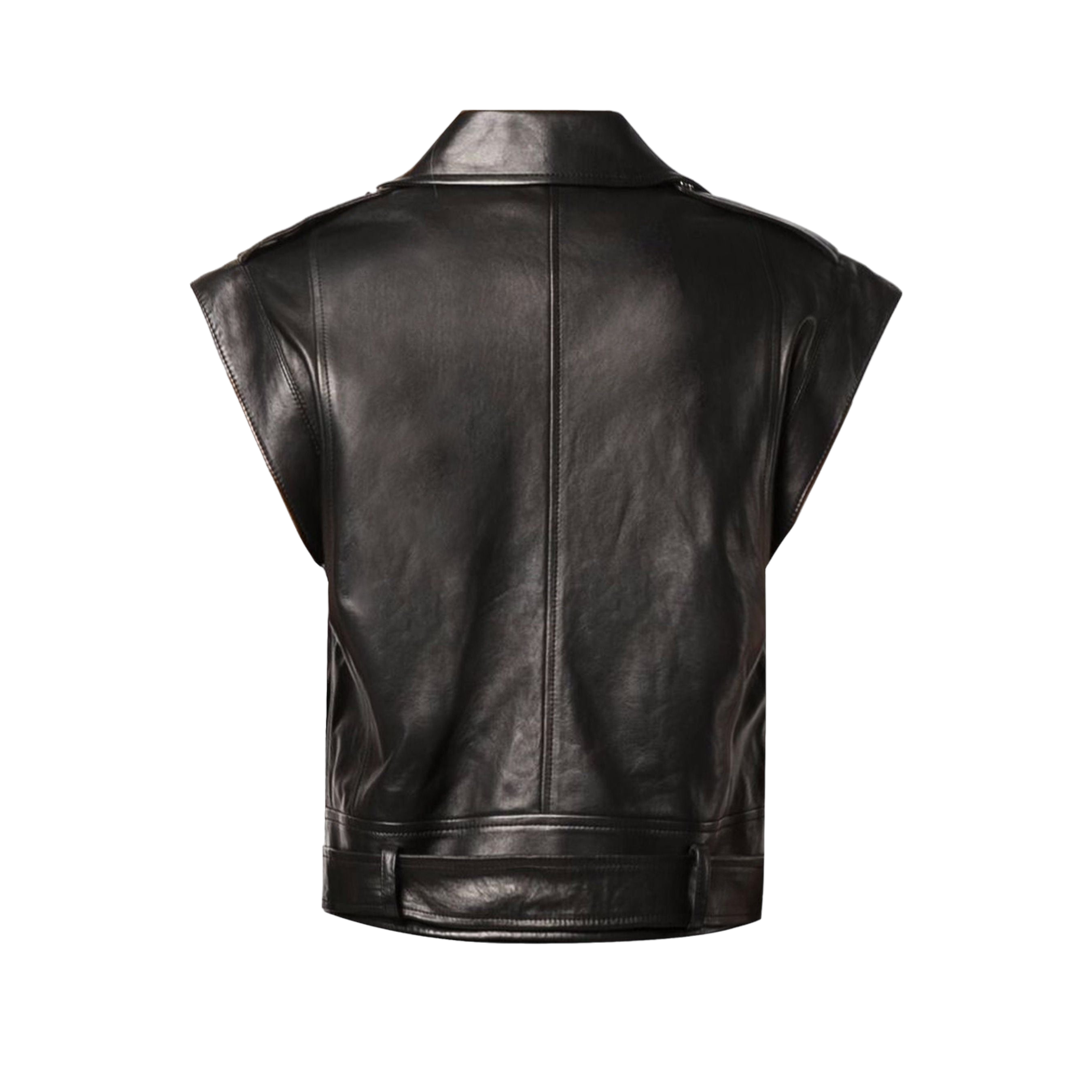 Nappa Sleeveless Biker Jacket-DROME-JOHN JULIA