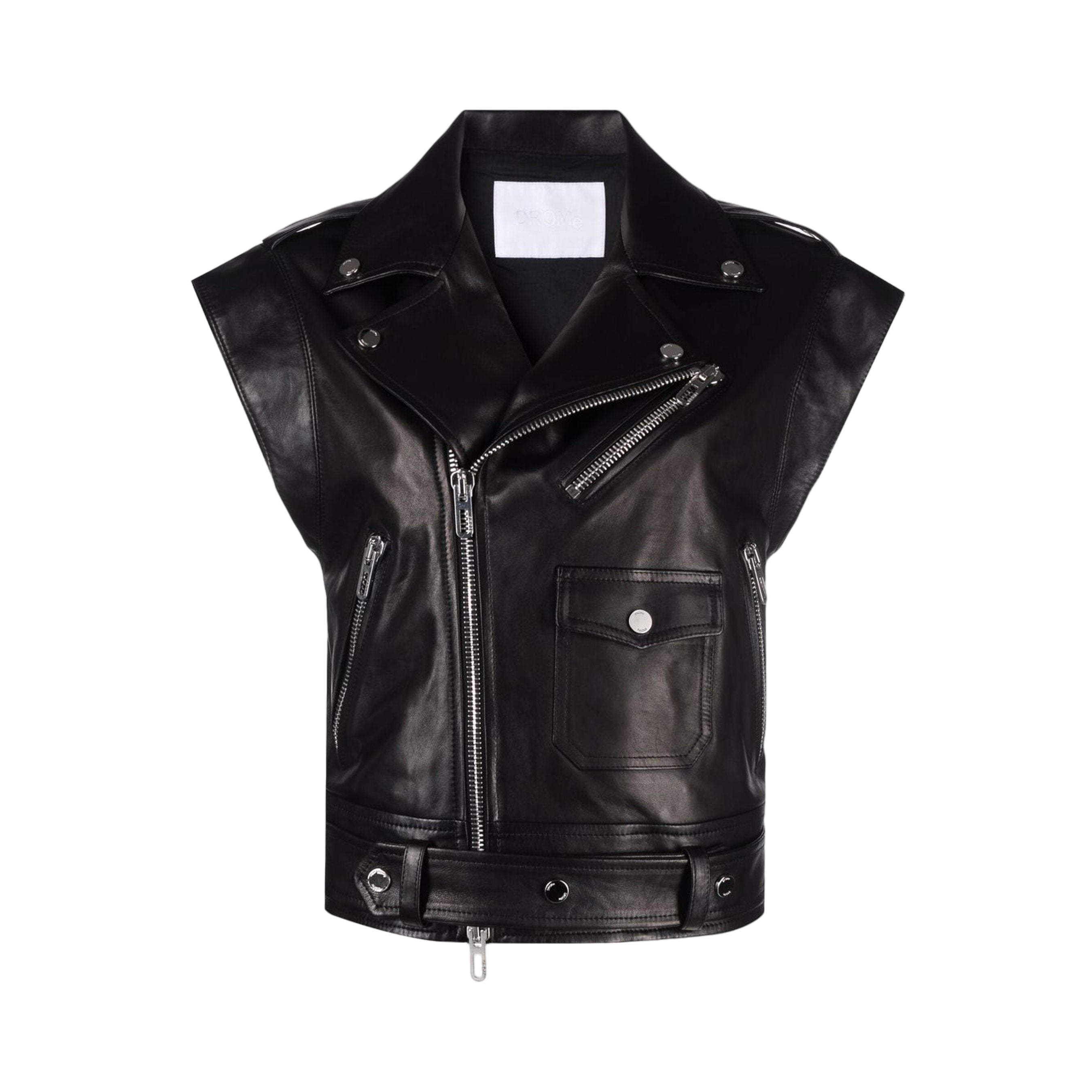 Nappa Sleeveless Biker Jacket-DROME-JOHN JULIA