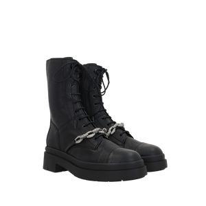 Nari Grainy Leather Combat Boots-JIMMY CHOO-JOHN JULIA