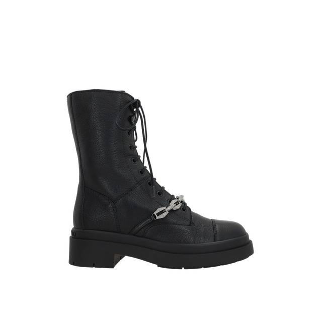 Nari Grainy Leather Combat Boots-JIMMY CHOO-JOHN JULIA