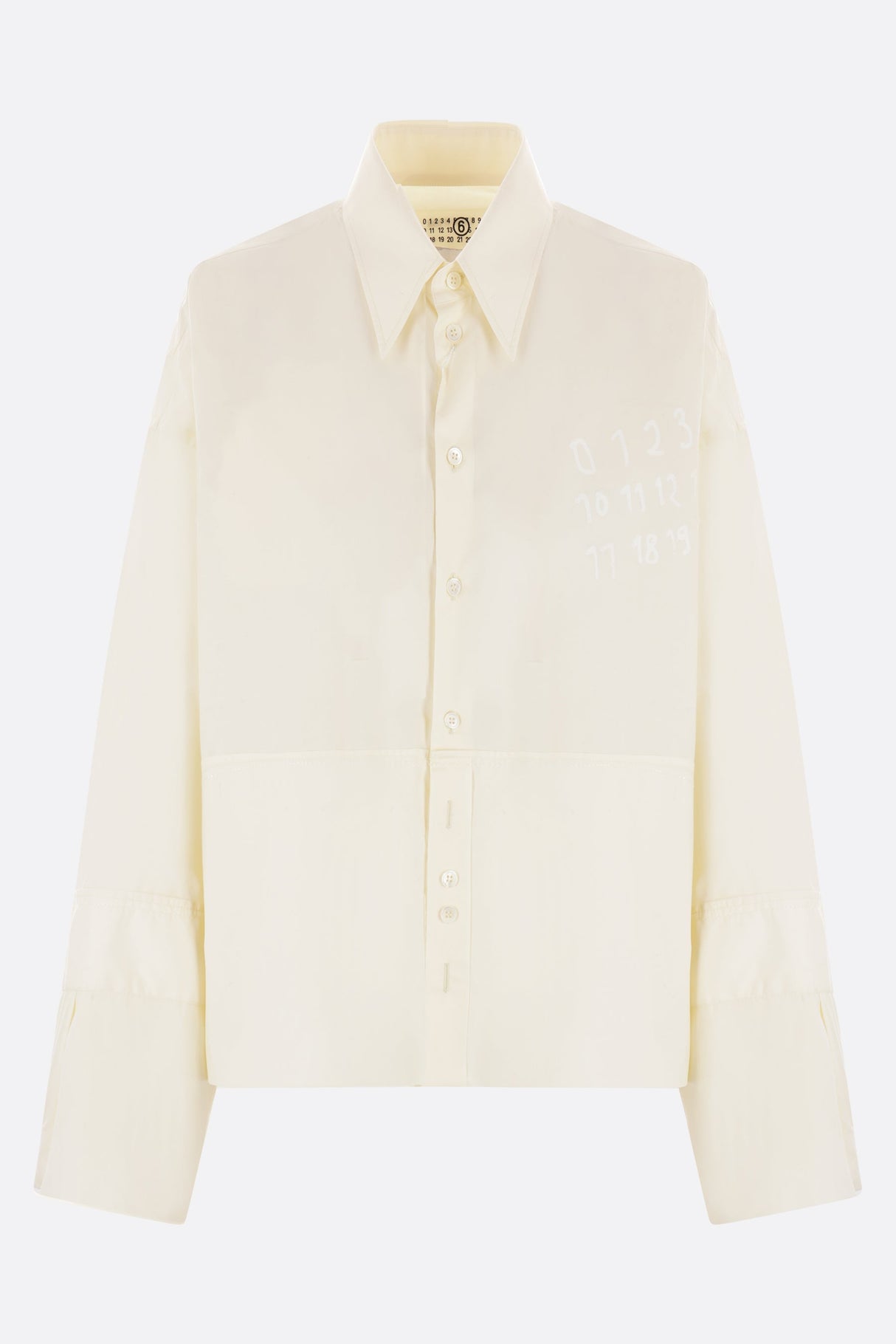 Numeric Print Cotton Poplin Shirt-MM6 MAISON MARGIELA-JOHN JULIA