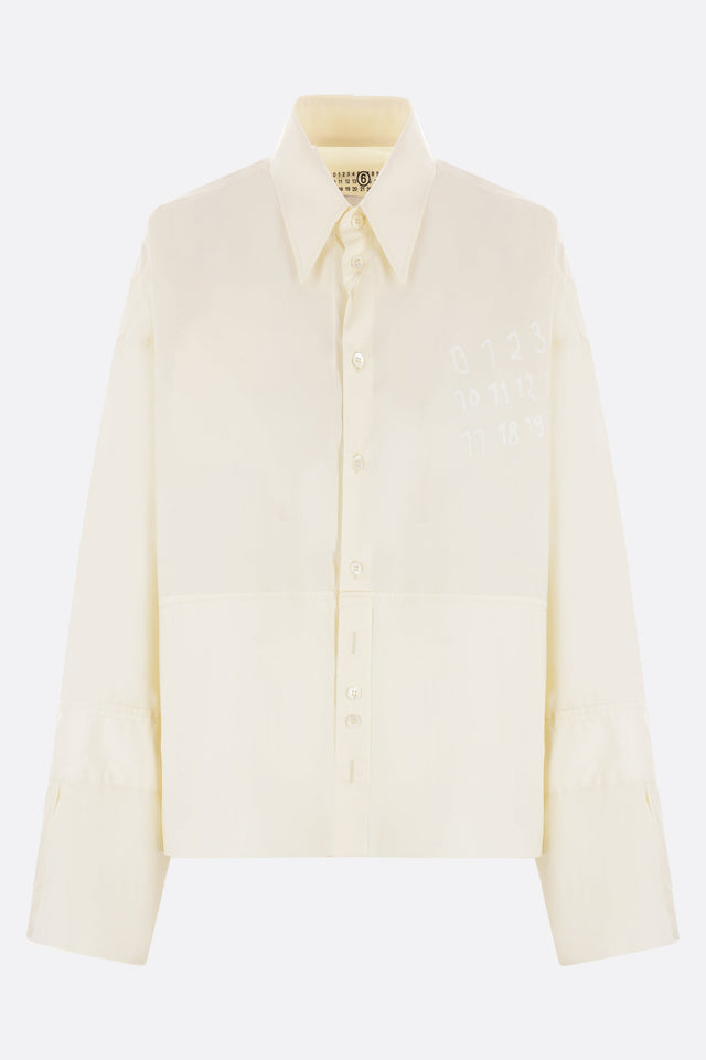 Numeric Print Cotton Poplin Shirt-MM6 MAISON MARGIELA-JOHN JULIA