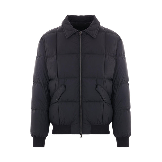 Nylon Bomber-style Down Jacket-HERNO-JOHN JULIA