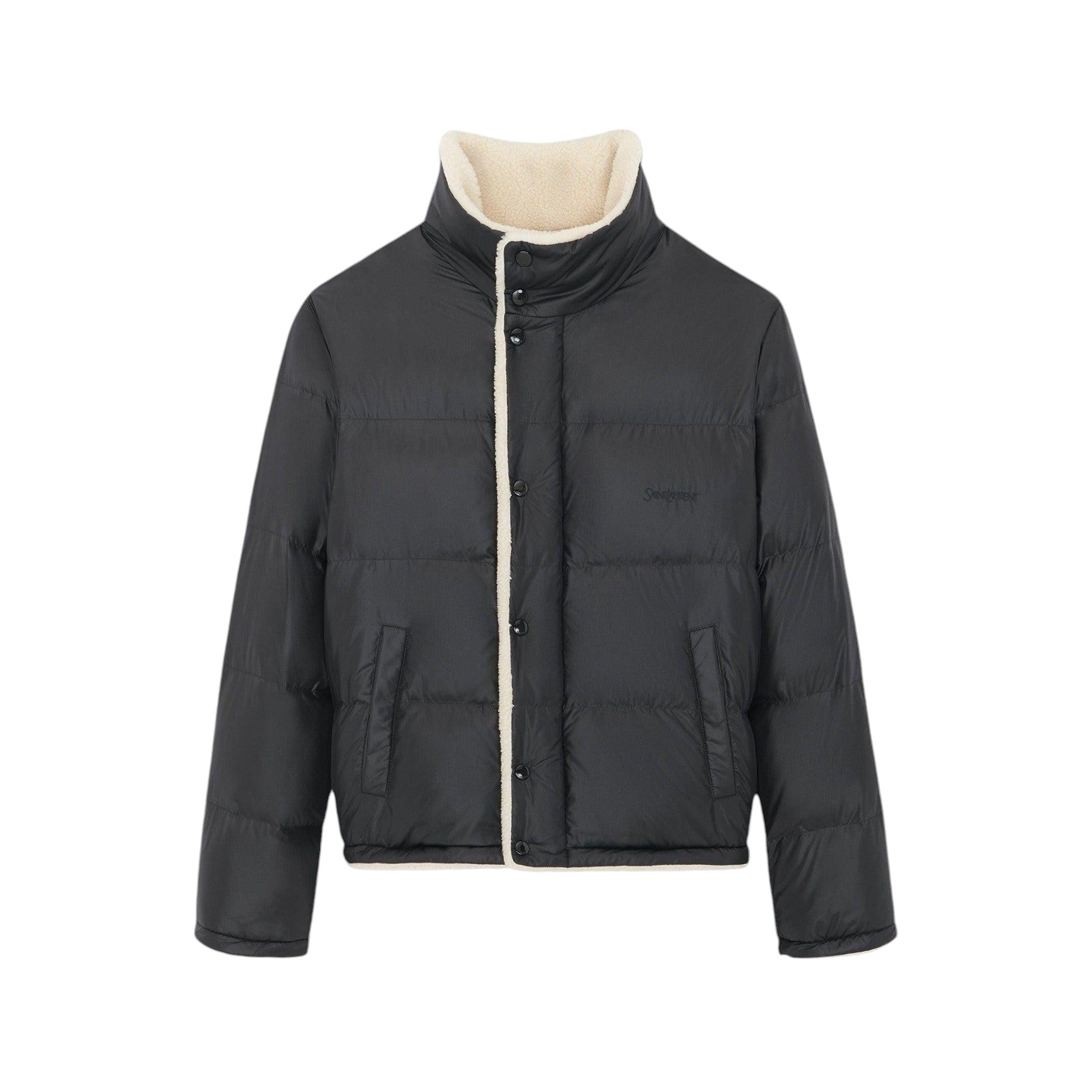 Nylon Faux Shearling Down Jacket-SAINT LAURENT-JOHN JULIA