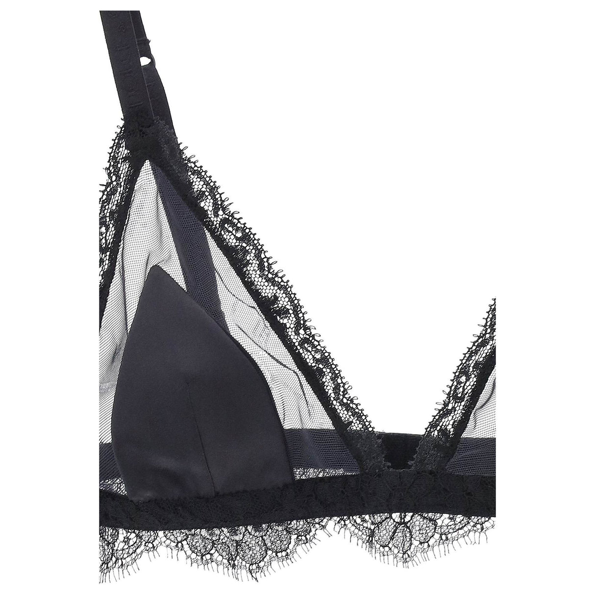 Silk Satin And Lace Triangle Bra