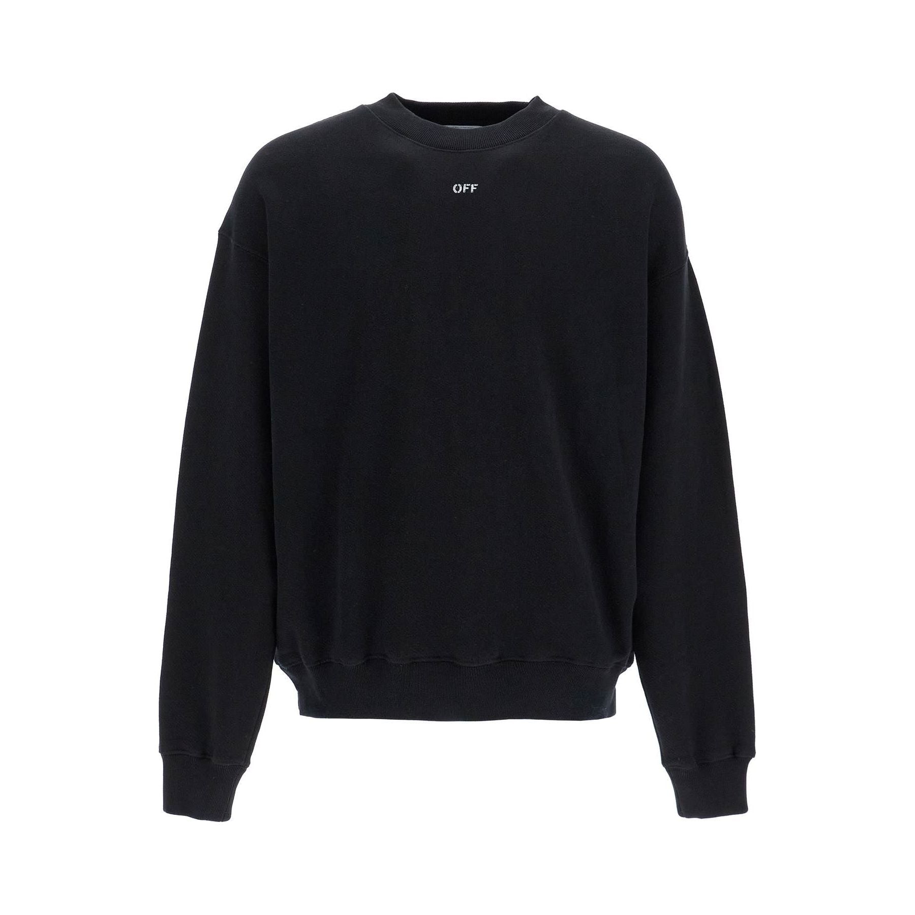 Brushed Cotton Crewneck Sweatshirt OFF Print