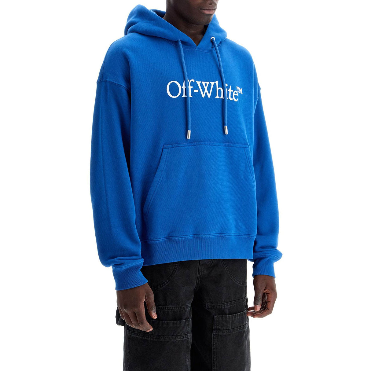 Brushed Cotton Hooded Sweatshirt Logo Print