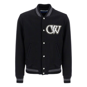 Wool Blend Varsity Bomber Jacket Embroidery