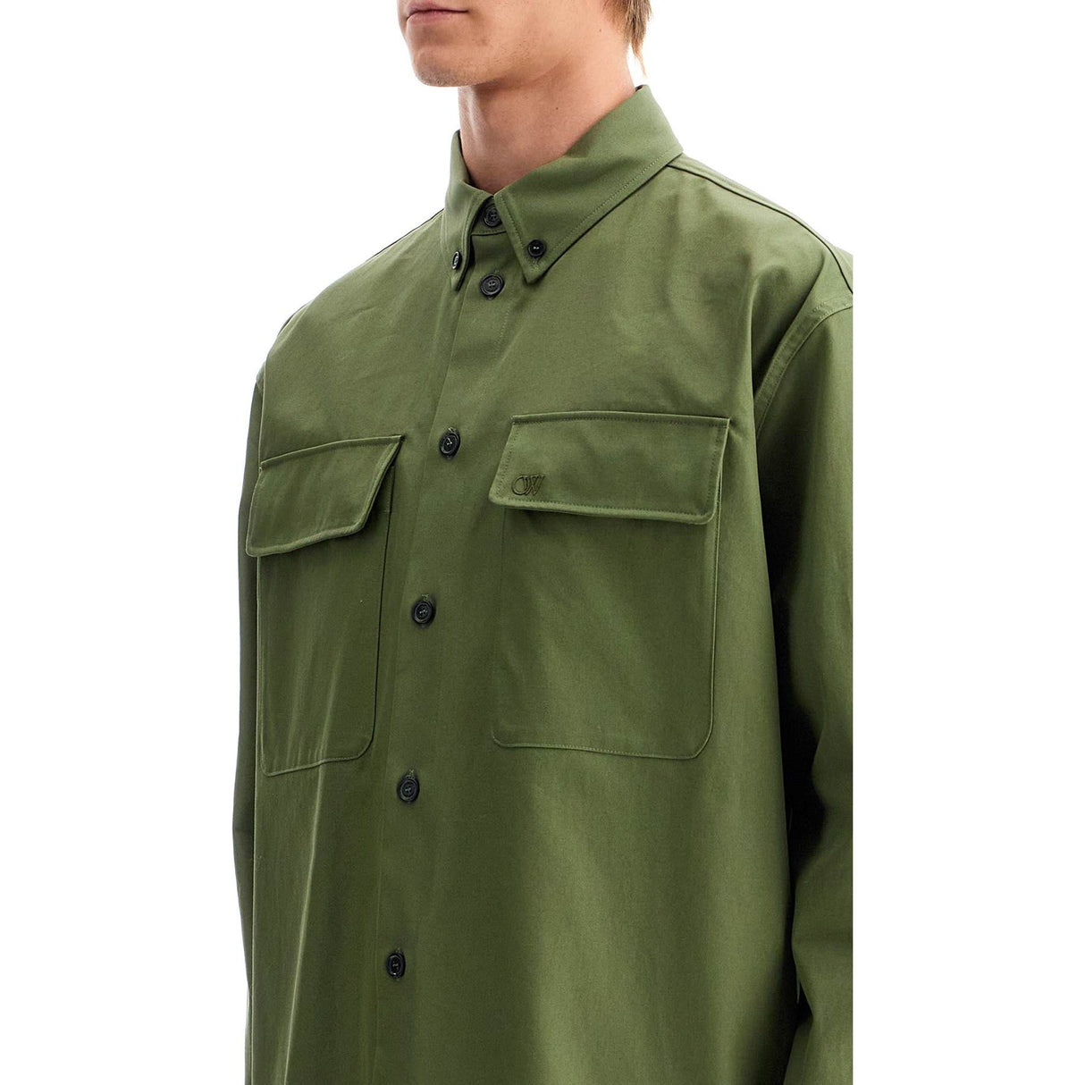 OFF-WHITE-Gabardine Overshirt -JOHN JULIA.