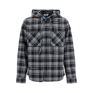 Cotton Flannel Checked Overshirt Hood