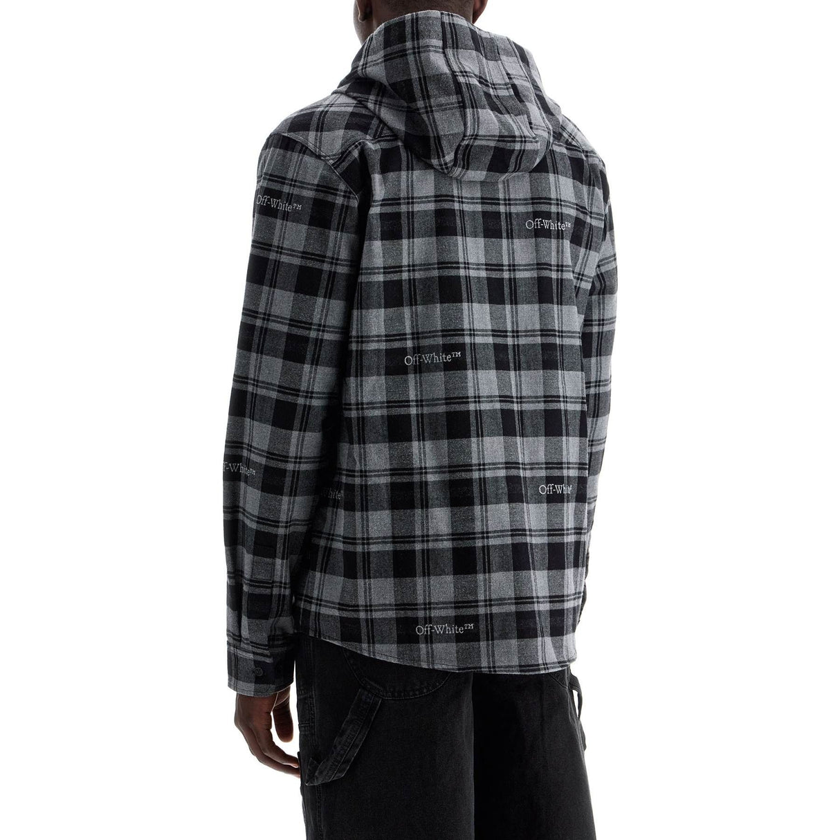 Cotton Flannel Checked Overshirt Hood