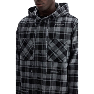 Cotton Flannel Checked Overshirt Hood