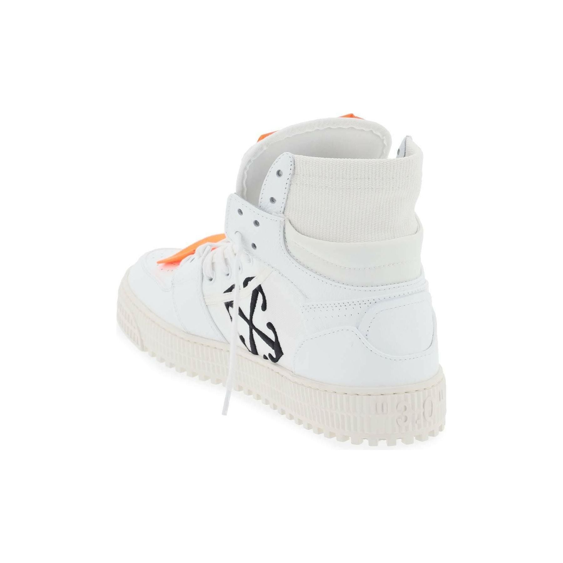 White and Orange '3.0 Off Court' Leather High-Top Sneakers OFF-WHITE JOHN JULIA.
