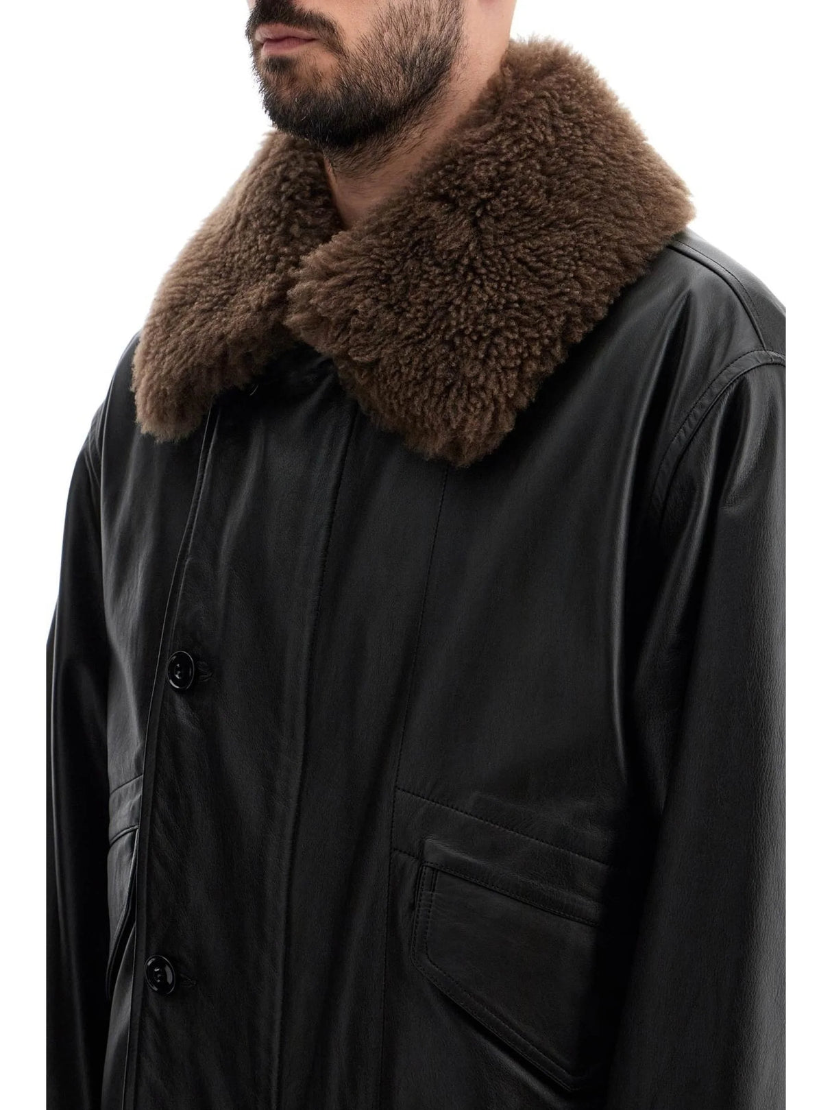 Leather Aviator Jacket For