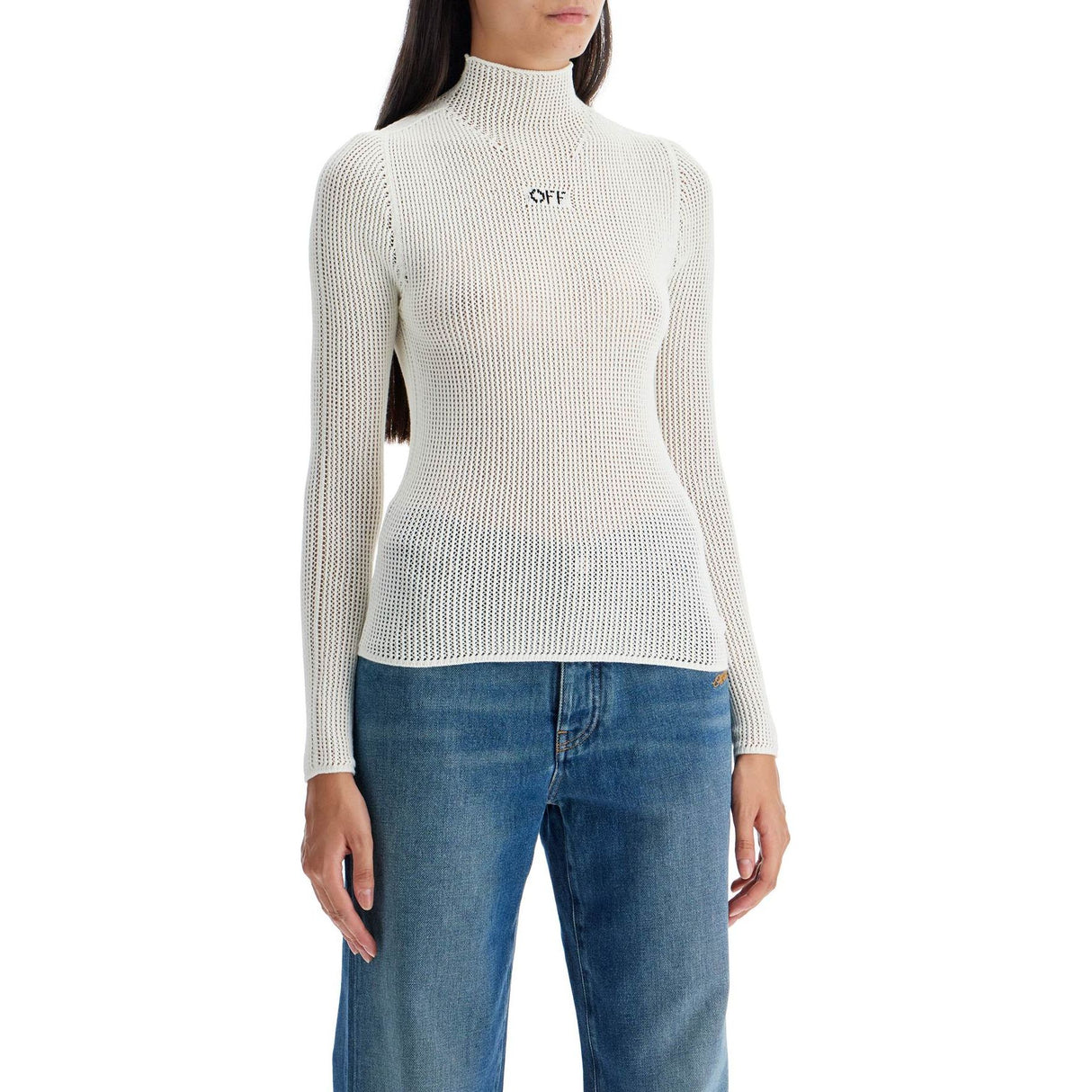 OFF-WHITE-Off Net High Neck Top -JOHN JULIA.