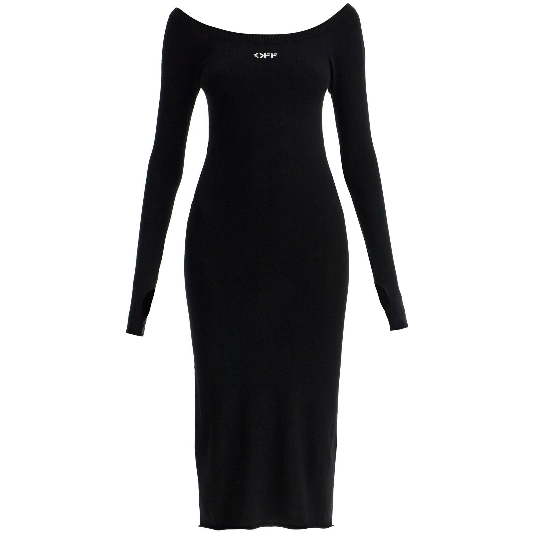 OFF-WHITE-Lightweight Knit Midi Dress -JOHN JULIA.