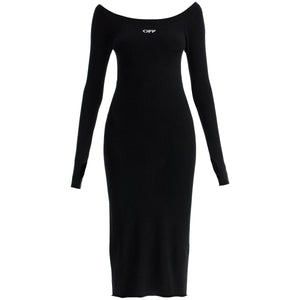 OFF-WHITE-Lightweight Knit Midi Dress -JOHN JULIA.