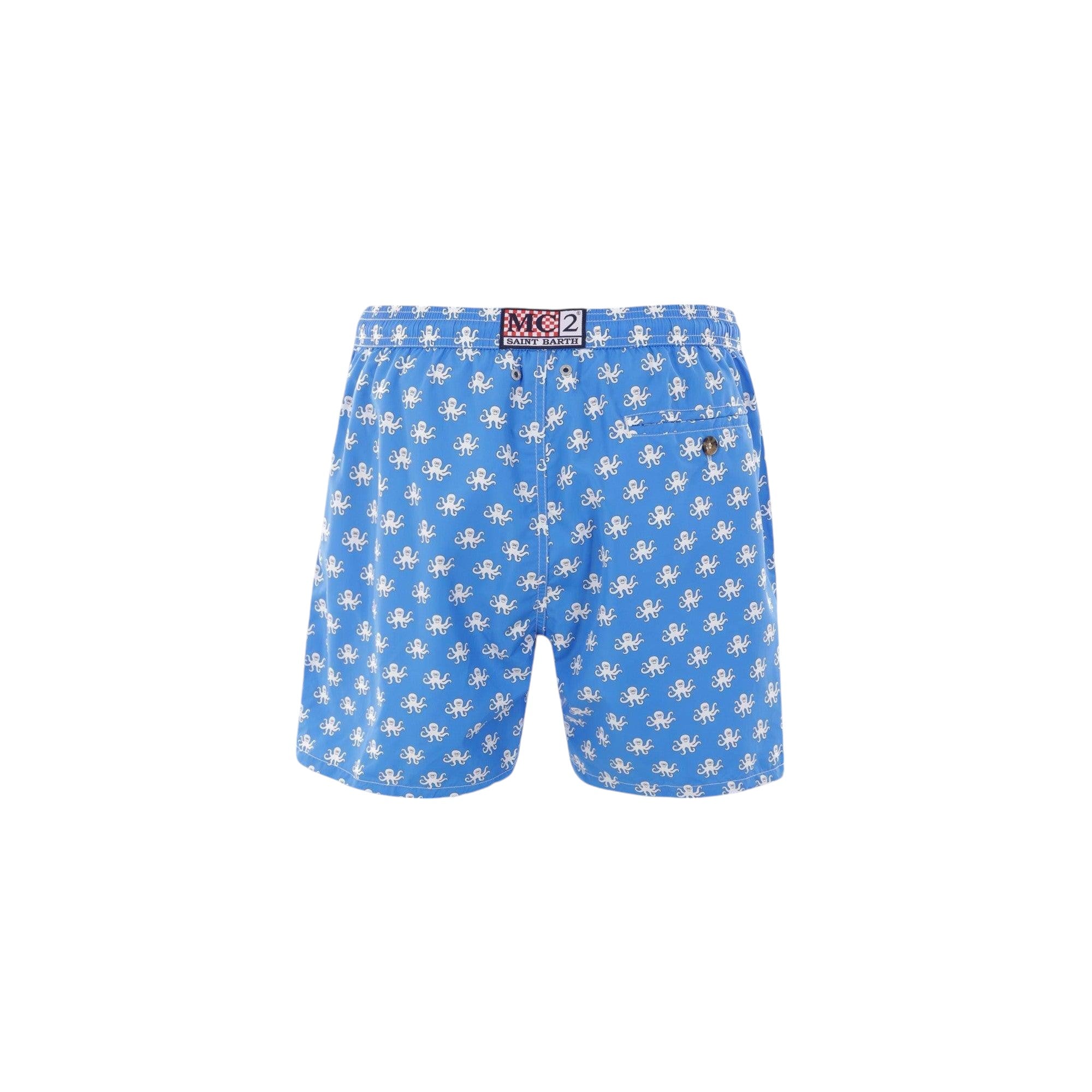 Octopus Print Recycled Nylon Swim Shorts-MC2 SAINT BARTH-JOHN JULIA