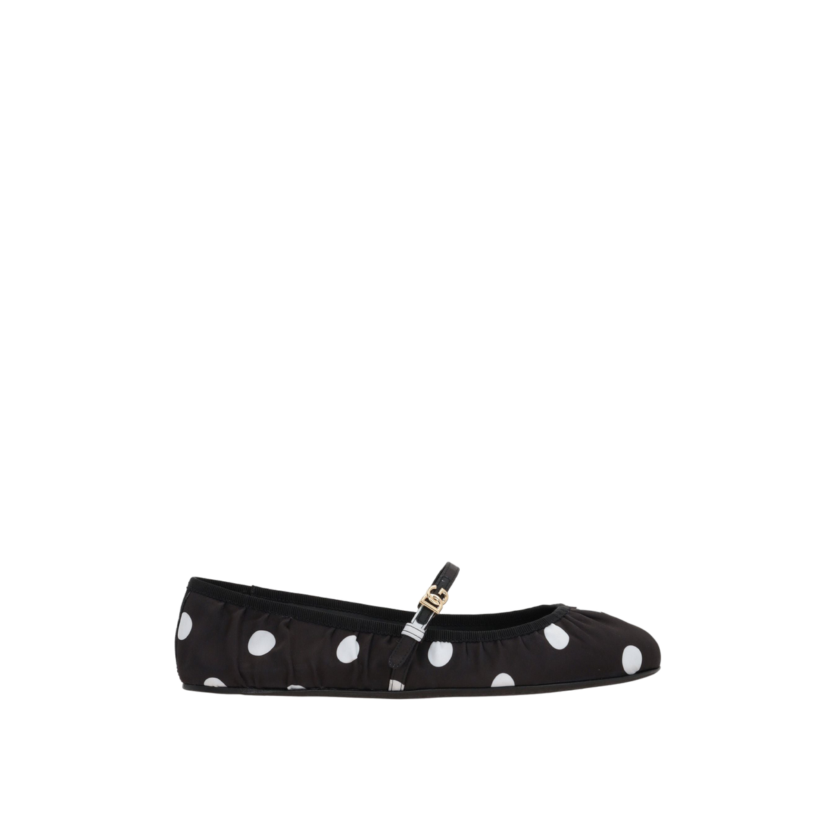 Odette Polka-Dot Print Satin Ballerinas-DOLCE&GABBANA-JOHN JULIA