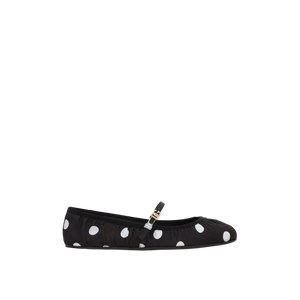 Odette Polka-Dot Print Satin Ballerinas-DOLCE & GABBANA-JOHN JULIA