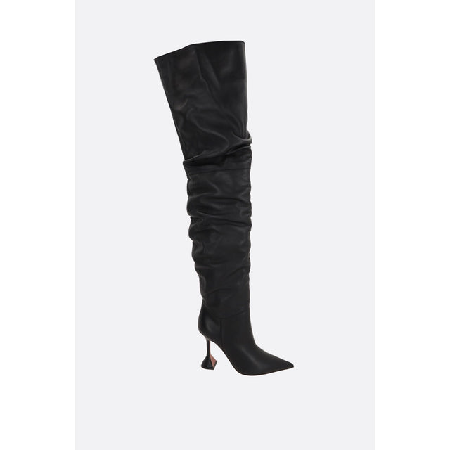 Olivia Thigh-High Nappa Leather Boots-AMINA MUADDI-JOHN JULIA