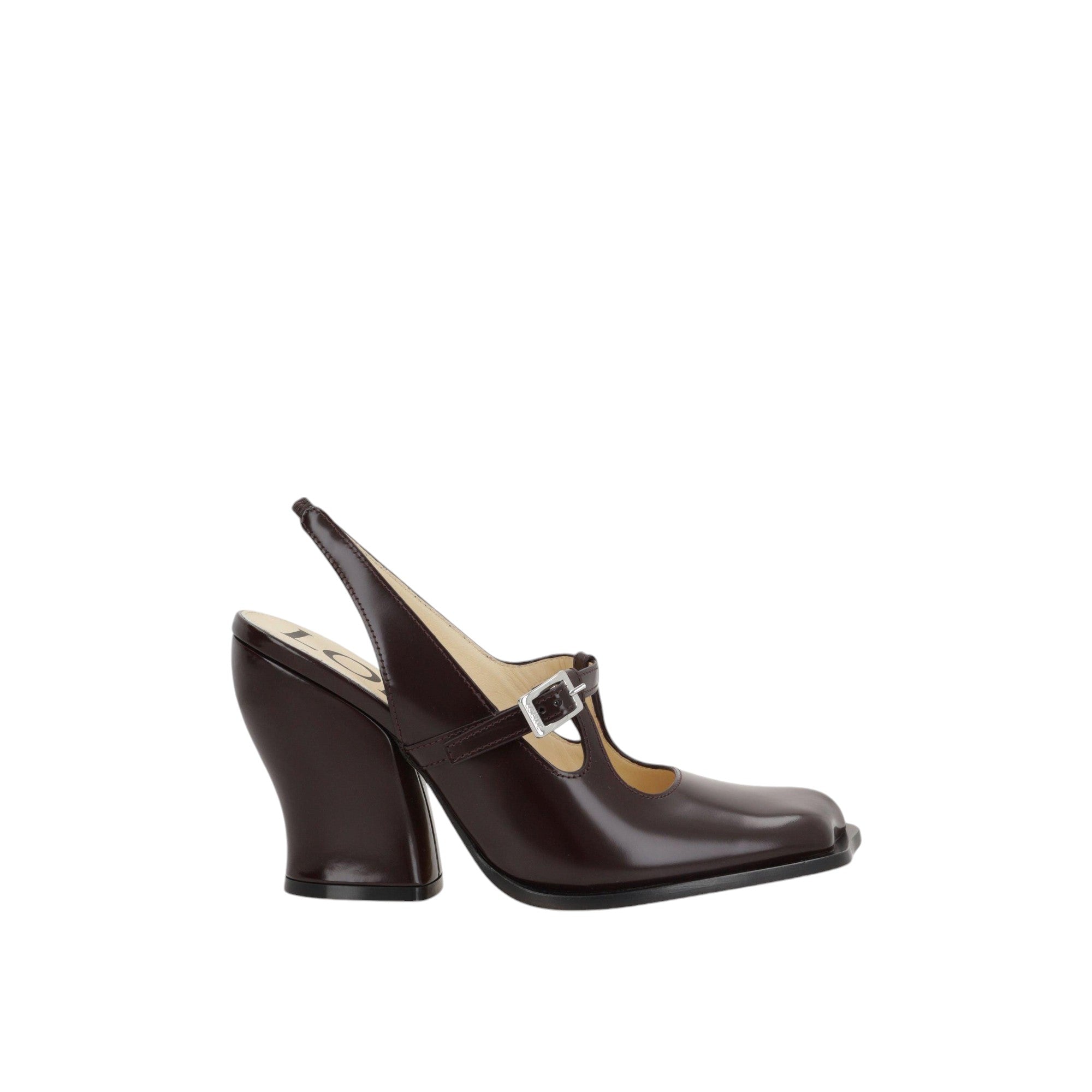 Onda Brushed Leather Slingbacks-LOEWE-JOHN JULIA