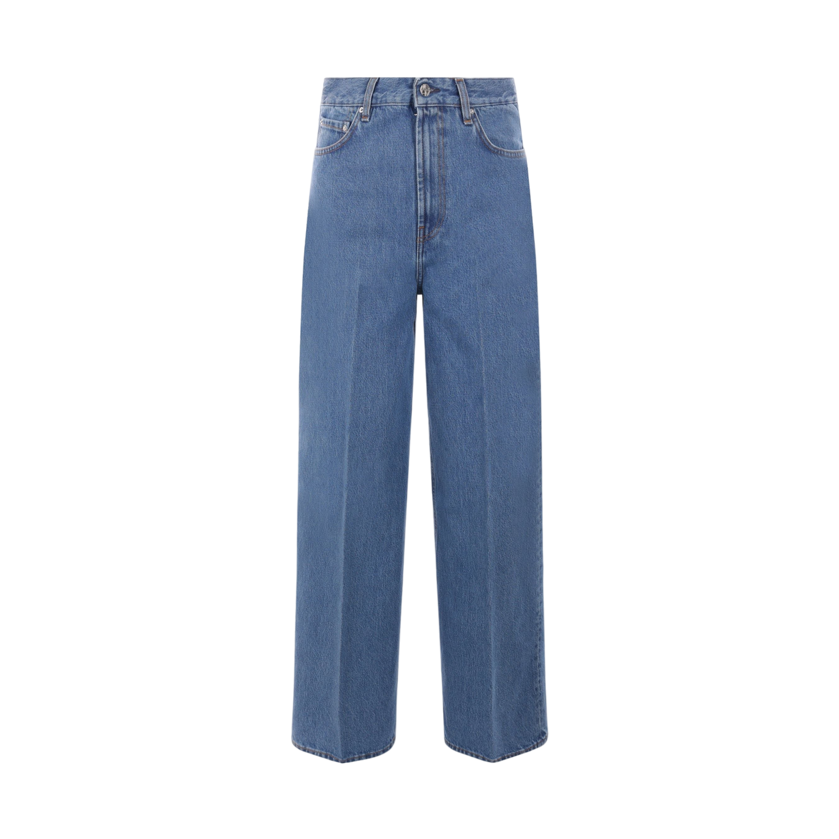 Organic Denim Wide-leg Jeans-TOTEME-JOHN JULIA