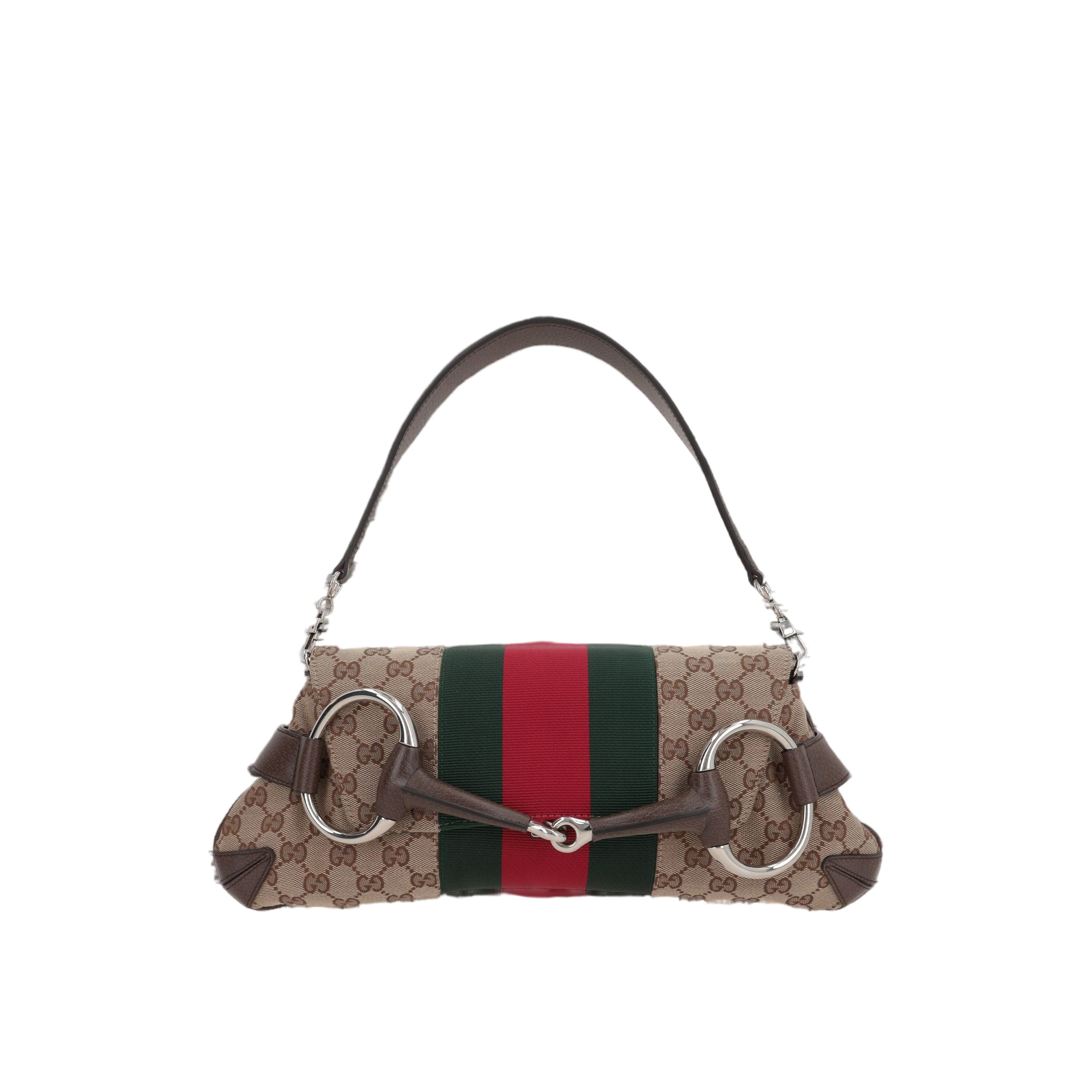 Original GG Canvas Horsebit Chain Small Shoulder Bag-GUCCI-JOHN JULIA