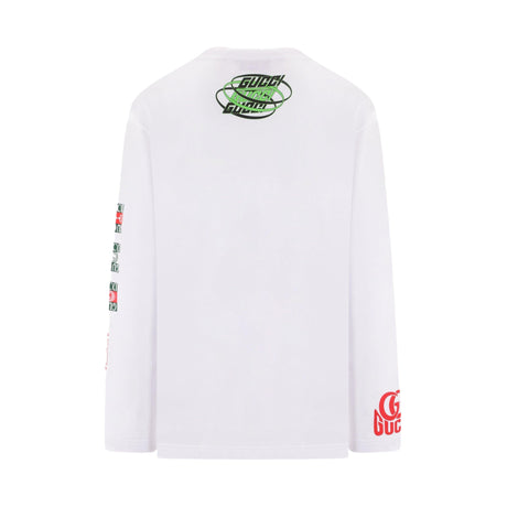 Oversize Cotton Long-sleeved T-shirt-GUCCI-JOHN JULIA