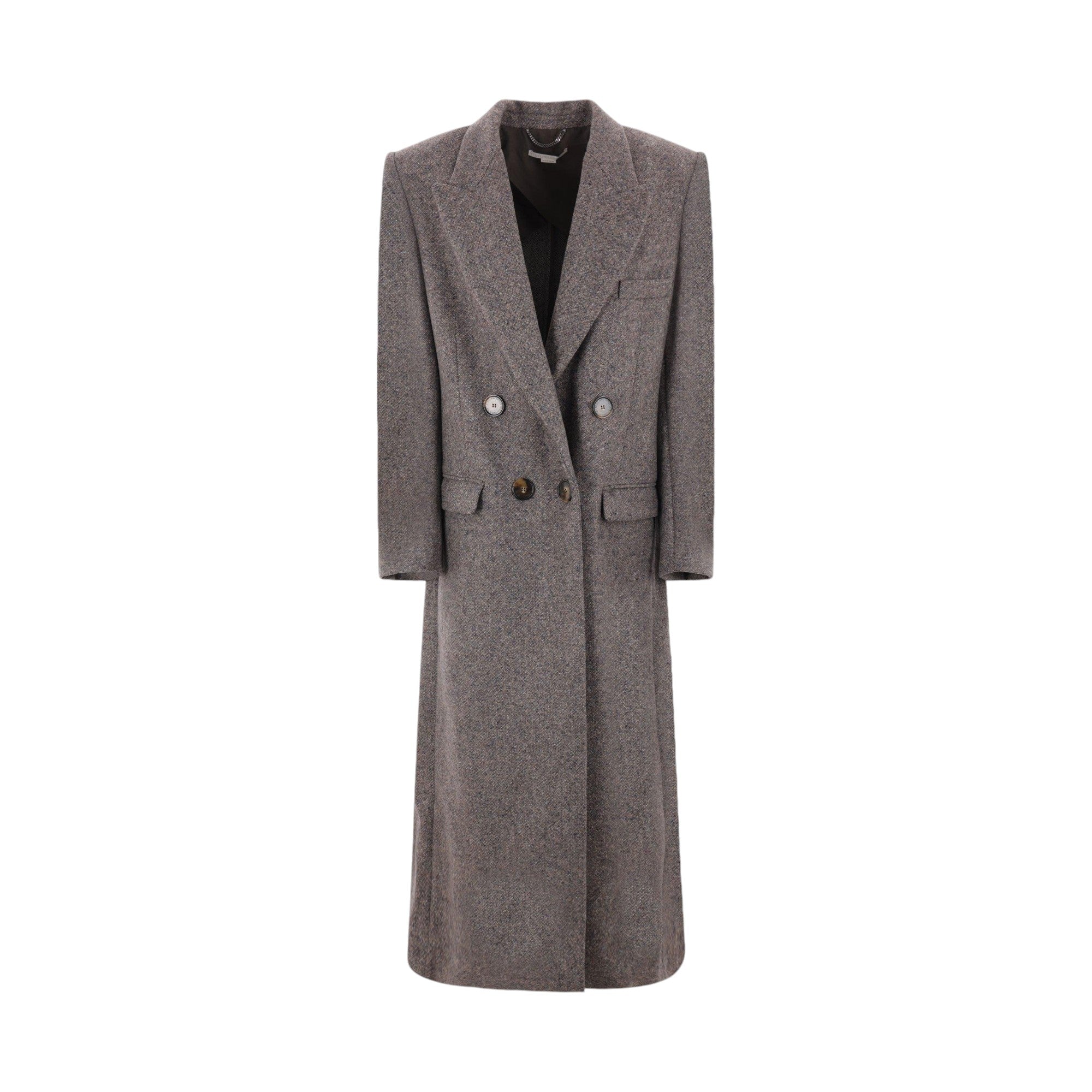 Oversize Tweed Long Coat-STELLA MCCARTNEY-JOHN JULIA