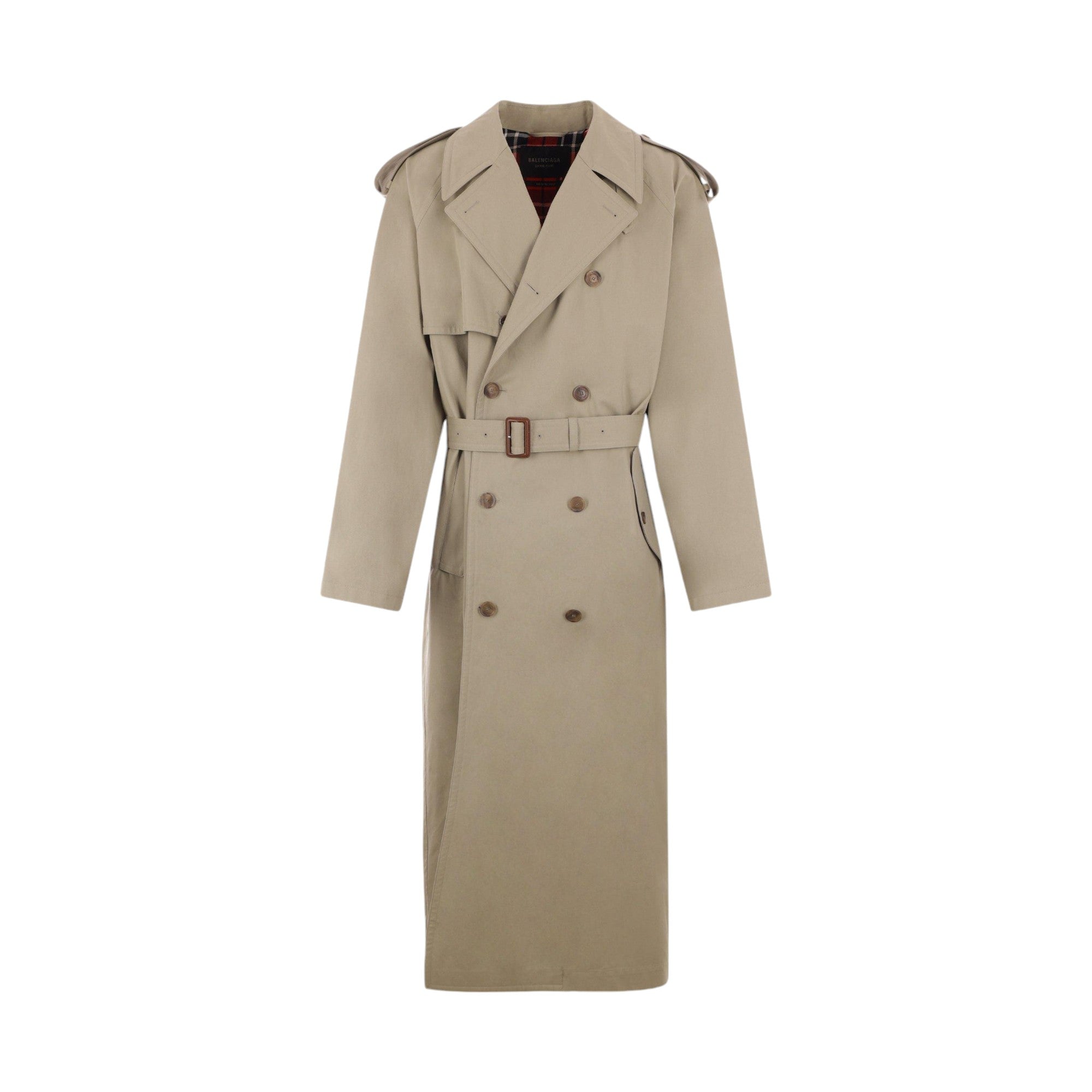 Oversized Cotton Drill Trench Coat-BALENCIAGA-JOHN JULIA