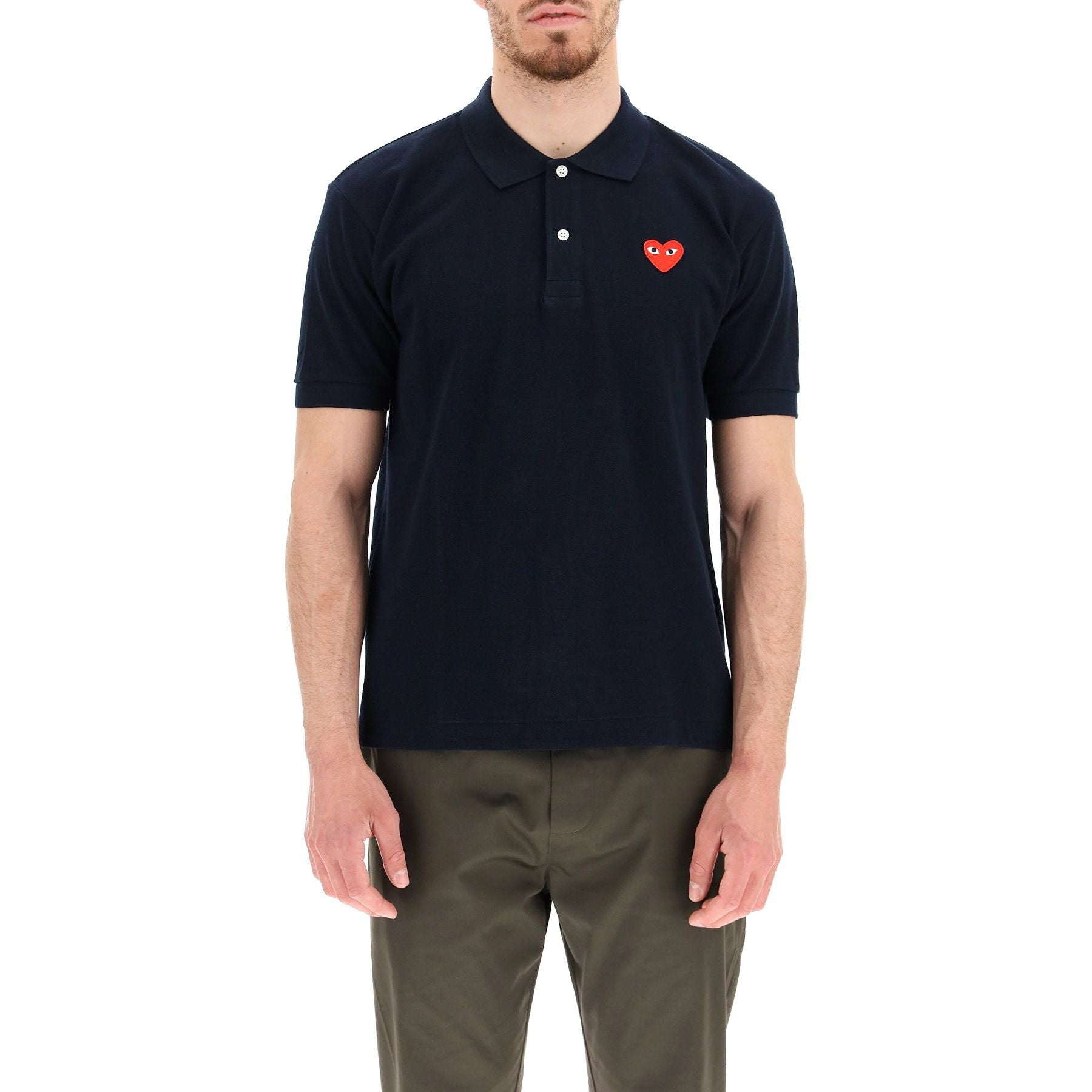Cotton Piqué Heart Polo Shirt