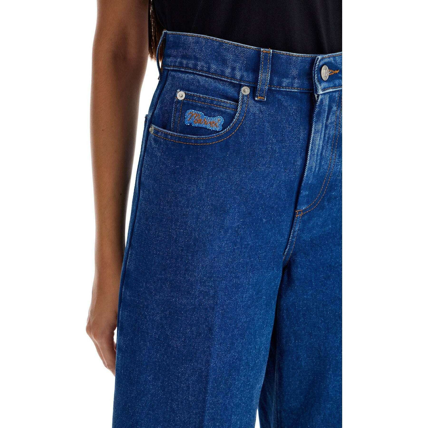 Wide Flared Leg Jeans With A.